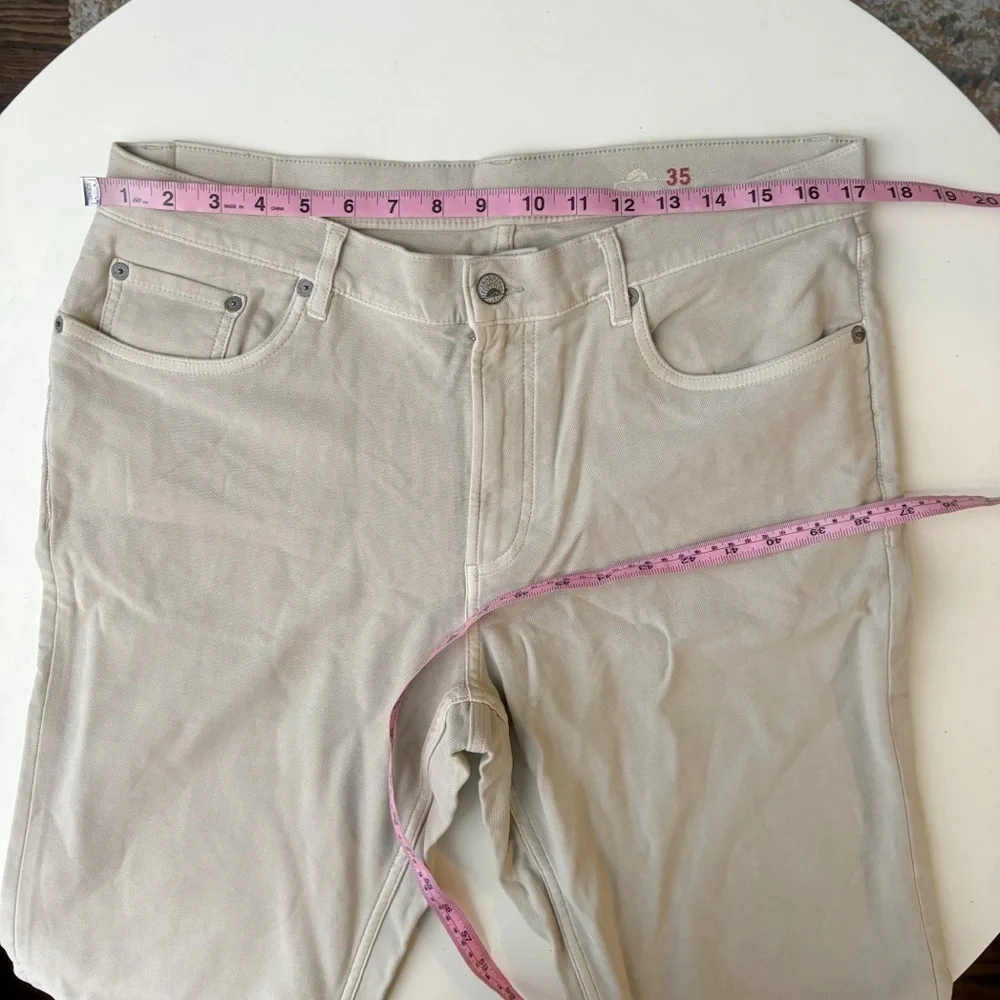 Faherty Stretch Terry 5-Pocket Pant Stone Men’s 35x34 NWOT Slim Straight - Picture 3 of 8